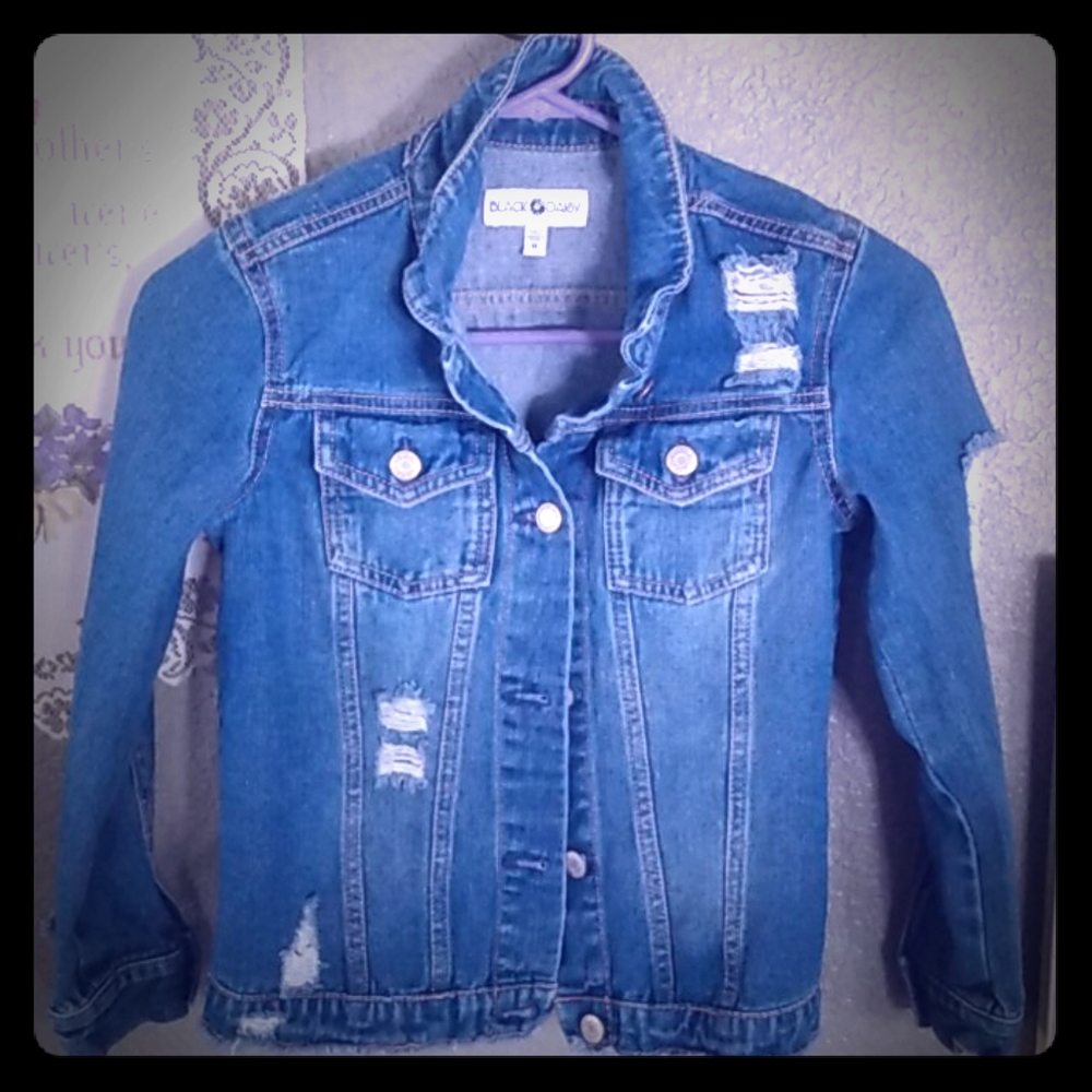 Black Daisy Girls Jean Jacket
